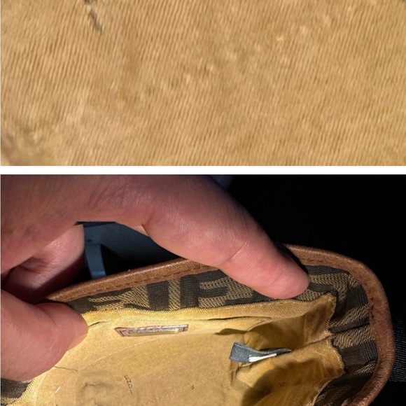 Authentic / Rare FENDI FF canvas crossbody with leather trim - Picture 4 of 4